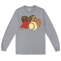 Heather Grey softball Long Sleeve Tee - MaliasSmallBusiness