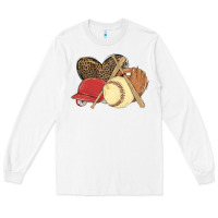 White softball Long Sleeve Tee - MaliasSmallBusiness