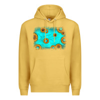 Antique Gold turquoise gemstone sunflower background Premium Hoodie - JahusDesignShop