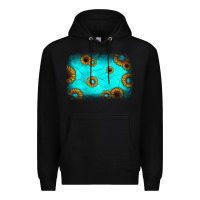 Black turquoise gemstone sunflower background Premium Hoodie - JahusDesignShop