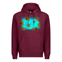 Burgundy turquoise gemstone sunflower background Premium Hoodie - JahusDesignShop