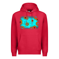 Cardinal turquoise gemstone sunflower background Premium Hoodie - JahusDesignShop