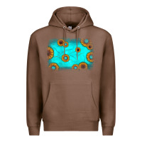 Chestnut turquoise gemstone sunflower background Premium Hoodie - JahusDesignShop