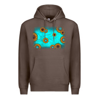 Coffee turquoise gemstone sunflower background Premium Hoodie - JahusDesignShop