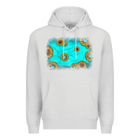 Dove Grey turquoise gemstone sunflower background Premium Hoodie - JahusDesignShop