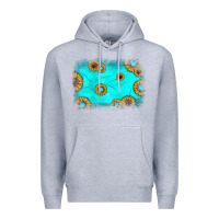 Heather Grey turquoise gemstone sunflower background Premium Hoodie - JahusDesignShop