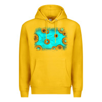 Lemon turquoise gemstone sunflower background Premium Hoodie - JahusDesignShop