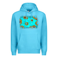Ocean Blue turquoise gemstone sunflower background Premium Hoodie - JahusDesignShop