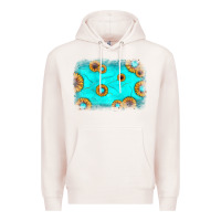 Pale Pink turquoise gemstone sunflower background Premium Hoodie - JahusDesignShop
