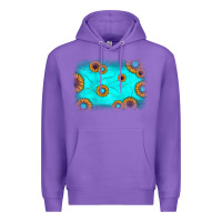 Purple turquoise gemstone sunflower background Premium Hoodie - JahusDesignShop