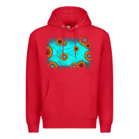 Red turquoise gemstone sunflower background Premium Hoodie - JahusDesignShop