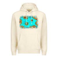 Sandshell turquoise gemstone sunflower background Premium Hoodie - JahusDesignShop