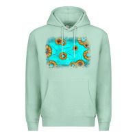 Seafoam turquoise gemstone sunflower background Premium Hoodie - JahusDesignShop