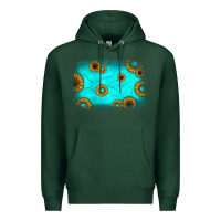 Sports Green turquoise gemstone sunflower background Premium Hoodie - JahusDesignShop