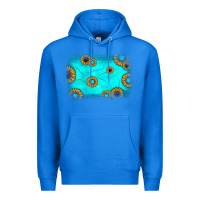 True Royal turquoise gemstone sunflower background Premium Hoodie - JahusDesignShop