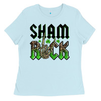 Baby Blue St. Patrick's shamrock Ladies Tee - OliviaCreatesArt