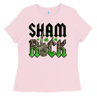Bubblegum Pink St. Patrick's shamrock Ladies Tee - OliviaCreatesArt