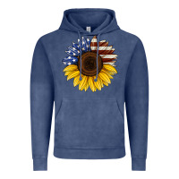 Vintage Denim american flag sunflower Vintage Hoodie - Jasminsmagicworld
