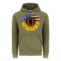 Vintage Olive american flag sunflower Vintage Hoodie - Jasminsmagicworld