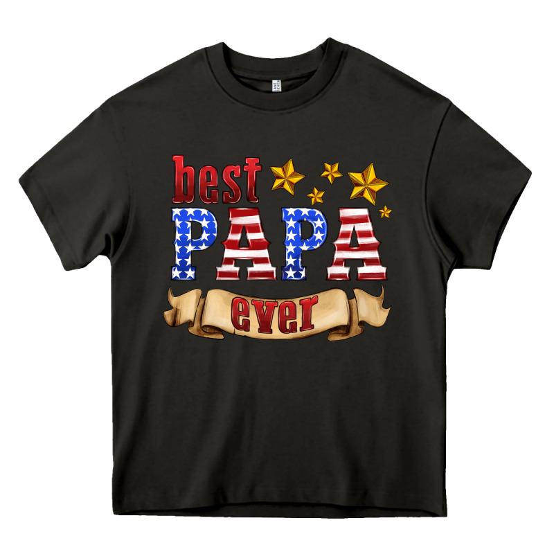 Best Papa Ever Heavy Core Tee by HRA Design Shop | Teevron