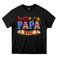 Black best papa ever Heavy Core Tee - HRA Design Shop