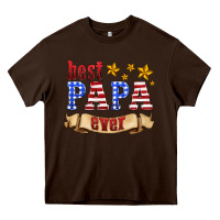 Chocolate Brown best papa ever Heavy Core Tee - HRA Design Shop