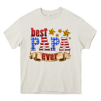 Cream best papa ever Heavy Core Tee - HRA Design Shop