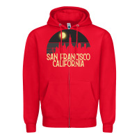 Red San Francisco California Zipper Hoodie - Bettercallsaul