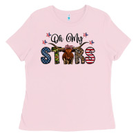 Bubblegum Pink oh my stars Ladies Tee - CowhideDigitalArt