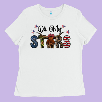 Oh My Stars Ladies Tee Designed By Cowhidedigitalart