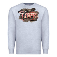 Heather Grey Love America 4th of july Premium Sweatshirt - HowdyJamesFarm