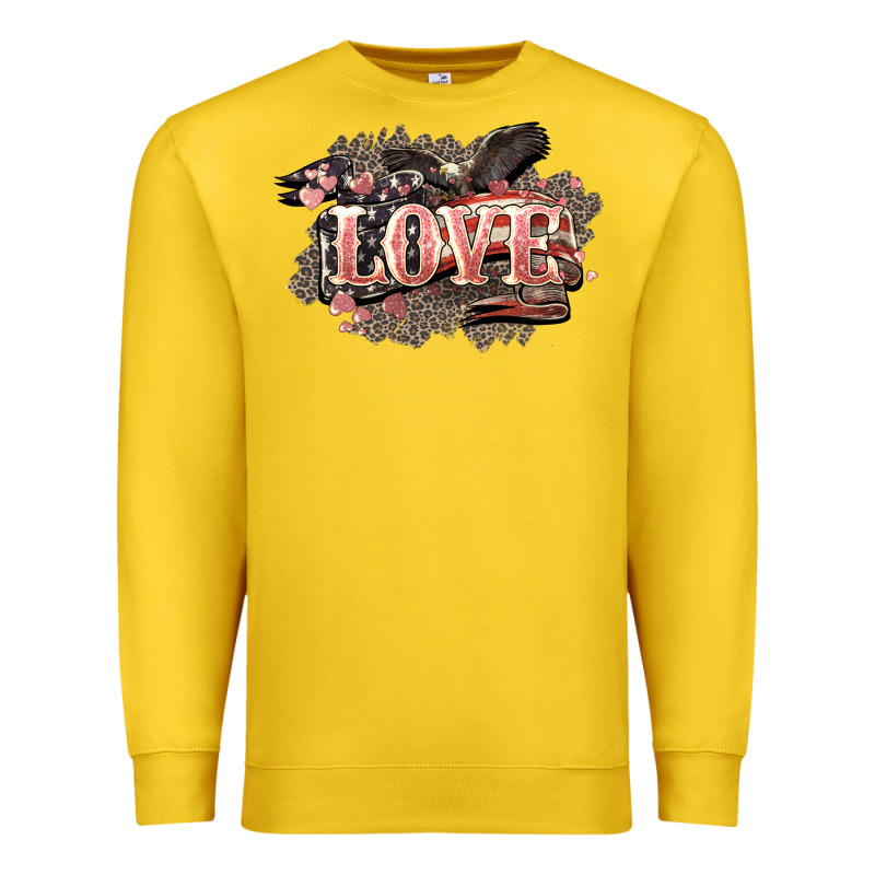 Love America 4th Of July Premium Sweatshirt by HowdyJamesFarm | Teevron