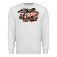 Oatmeal Heather Love America 4th of july Premium Sweatshirt - HowdyJamesFarm