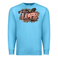 Ocean Blue Love America 4th of july Premium Sweatshirt - HowdyJamesFarm