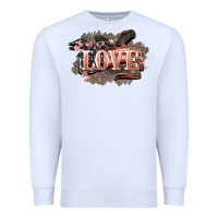 White Love America 4th of july Premium Sweatshirt - HowdyJamesFarm