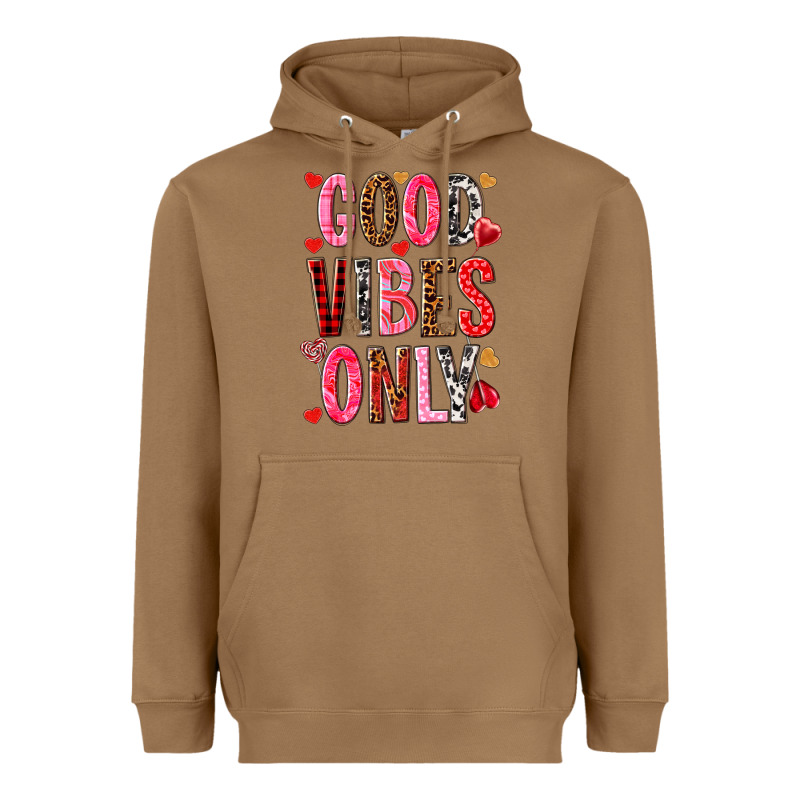 Good Vibes Only Valentine's Day Heavyweight Hoodie by HowdyJamesFarm | Teevron
