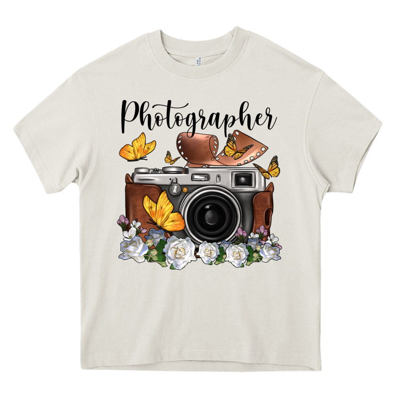 Photographer Floral Butterfly Film Roll Vintage Camera Heavy Core Tee by FaDigitalArtStudio | Teevron