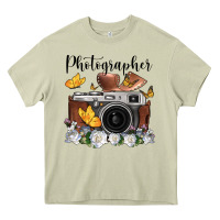 Mossy photographer floral butterfly film roll vintage camera Heavy Core Tee - FaDigitalArtStudio