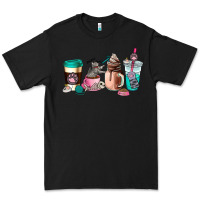 Black cat  coffee cup Premium Tee - AdoDesignShop
