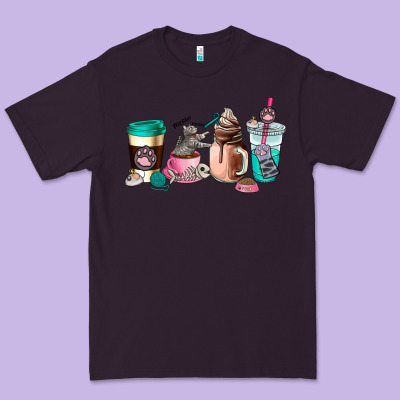 Cat  Coffee Cup Premium Tee Designed By Adodesignshop