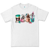 White cat  coffee cup Premium Tee - AdoDesignShop