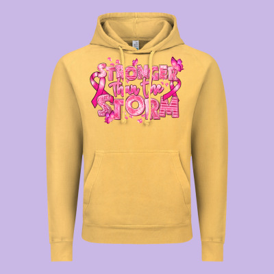 Stronger Than The Storm Breast Cancer Vintage Hoodie Designed By Ranaportraitstore