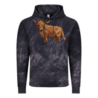 Cloud Black highland cow Vintage Hoodie - BarkalooDesign