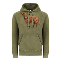 Vintage Olive highland cow Vintage Hoodie - BarkalooDesign