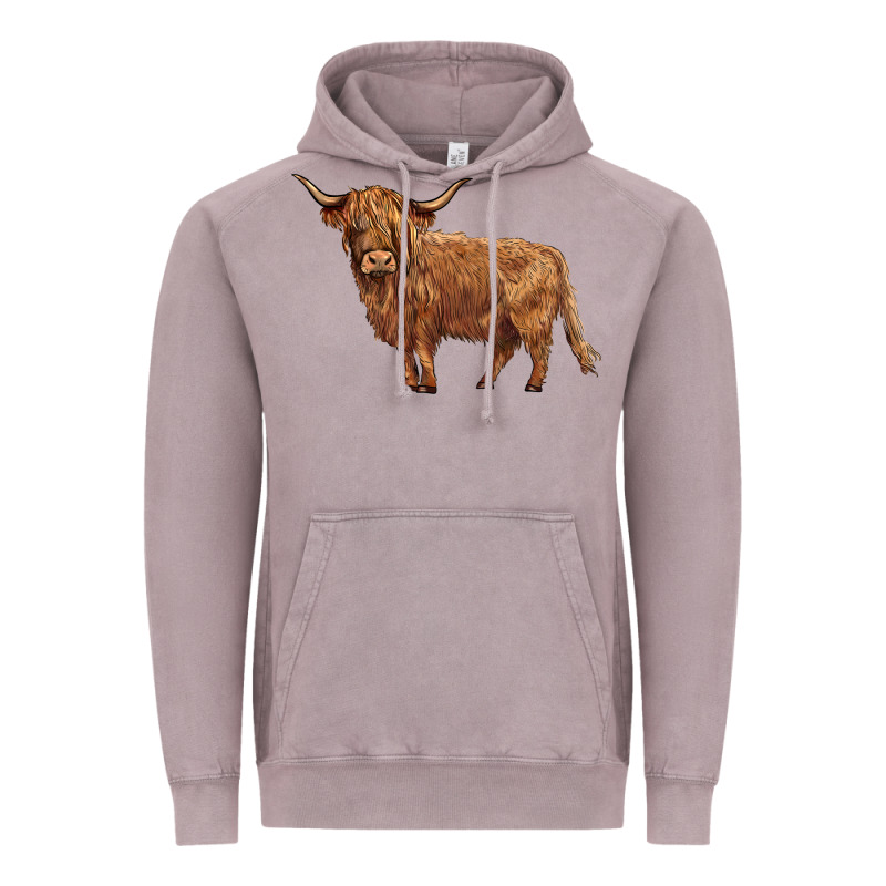 Highland Cow Vintage Hoodie by BarkalooDesign | Teevron