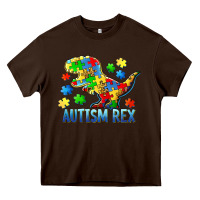 Chocolate Brown autism rex Heavy Core Tee - BarkalooDesign
