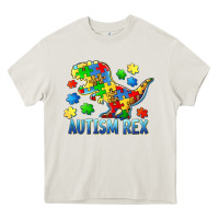 Cream autism rex Heavy Core Tee - BarkalooDesign