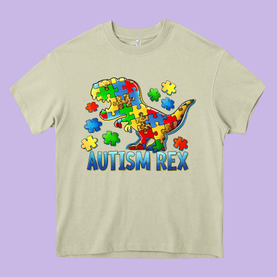Autism Rex Heavy Core Tee Designed By Barkaloodesign