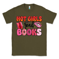 Army Green hot girls read books Classic Tee - MaliasSmallBusiness