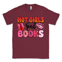 Burgundy hot girls read books Classic Tee - MaliasSmallBusiness
